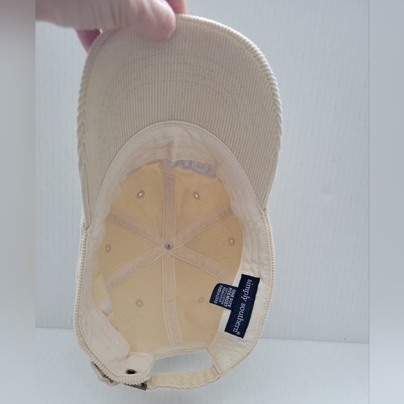 Simply Southern Cream Corduroy Dog Mom Sequin Ball Cap Hat - Picture 6 of 7